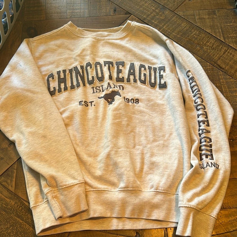 Grey crew neck sweat shirt